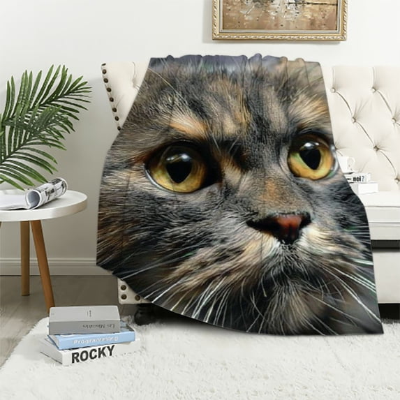 Orinice Cat Theme Warm Lightweight Blanket Soft Fleece Blankets for All Seasons, Living Room Sofa Decor Cow Gifts, Long-lasting Plush Blanket, Multiple Sizes Available 60x80in