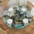 thumbnail image 1 of Orinice Cat Turtle Fish Round Table Cover Stain Resistant Washable Indoor Outdoor Tablecloth Kitchen Dining Wedding Parties Waterproof 100% Polyester Fiber 42-46, 1 of 8