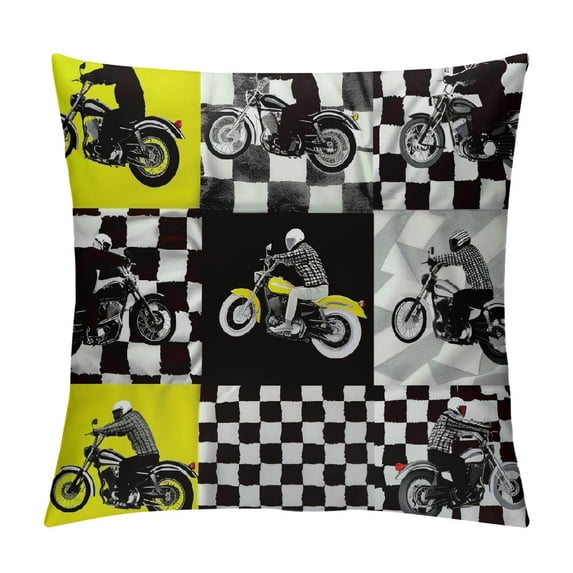 Orinice Checkered Pattern Graphic Decorative Cushion Throw Pillow Cover for Home Square 1PC 18x18in