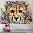 thumbnail image 1 of Orinice Cheetah Flowers Artist Tapestry Wall Hanging Unique Style Graphic Tapestries Home Wall Decor Art for Living Room Bedroom Apartment Farmhouse Dorm Wall Art Tapestry Wall Hanging 50x40inch, 1 of 6