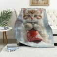 thumbnail image 1 of Orinice Christmas Cat Throw Blanket   Holiday Season Blankets for Festive Decor, Cat Christmas  l Throw, for Cat Lovers 50x60in, 1 of 6