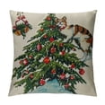 thumbnail image 1 of Orinice  Christmas Tree Pillows Cover Winter Merry Christmas Cat Throw Pillow Home Decorations  Living Room Cushion Case for Sofa Couch White, 1 of 5