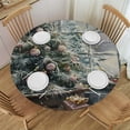 thumbnail image 1 of Orinice Christmas Tree Presents Bird Round Table Cover Stain Resistant Washable Indoor Outdoor Tablecloth Kitchen Dining Wedding Parties Cloth 100% Polyester Fiber Festive Decor 38-42, 1 of 8