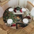 thumbnail image 1 of Orinice Christmas Tree Stockings Round Table Cover Stain Resistant Washable Indoor Outdoor Tablecloth Kitchen Dining Wedding Parties 100% Polyester Fiber 38-42, 1 of 8