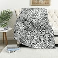 thumbnail image 1 of Orinice Circles Black and White Warm Lightweight Blanket Soft Fleece Blankets for All Seasons - Living Room Sofa Decor Cow Gifts Blanket, Long-lasting and Breathable Throw Blanket 40x50in, 1 of 6