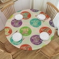 thumbnail image 1 of Orinice Circles Dog Pattern Round Table Cover Stain Resistant Washable Indoor Outdoor Tablecloth Kitchen Dining Wedding Parties 100% Polyester Fiber 38-42, 1 of 8
