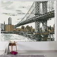 thumbnail image 1 of Orinice City Skyline Bridge Tapestry Wall Hanging Unique Style Graphic Tapestries Home Wall Decor Art for Bedroom Living Room Dorm 40x60inch, 1 of 6