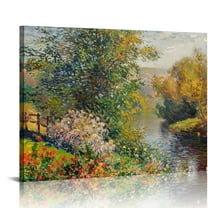 Orinice  Claude Monet Wall Art - Corner of the Garden at Montgeron Poster - Natural Landscape Impressionism Canvas Art Prints Paintings Canvas Art Decor Unframed 20x16in