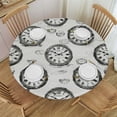thumbnail image 1 of Orinice Clocks Round Table Cover Stain Resistant Washable Indoor Outdoor Tablecloth Kitchen Dining Wedding Parties 100% Polyester Fiber 42-46, 1 of 8