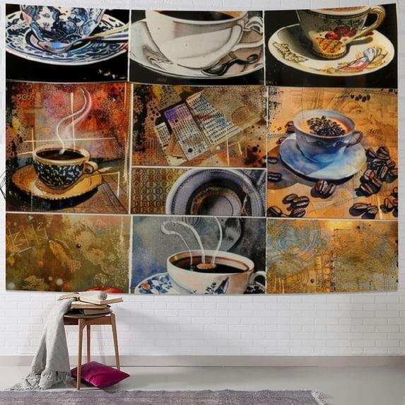 Orinice Coffee Tapestry Wall Hanging Unique Style Graphic Tapestries Home Decor Art Living Room Bedroom Dorm Decoration 40x60inch