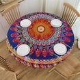 thumbnail image 1 of Orinice Colorful Circles Round Tablecloth with Elastic Edge, Stain-Resistant and Washable, Ideal for Indoor and Outdoor Dining, Parties, 100% Polyester Fiber, Various Sizes Available 42"-46, 1 of 8