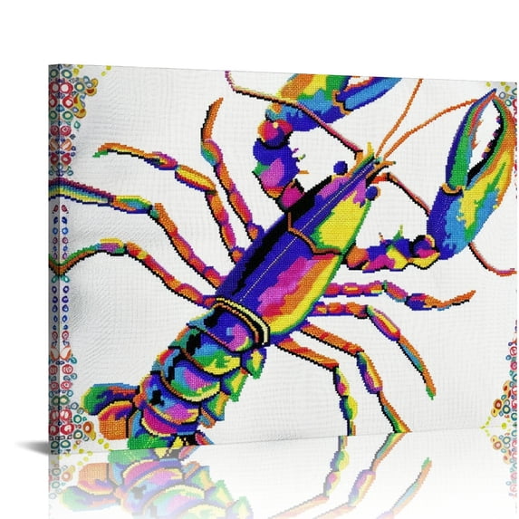 Orinice Colorful Lobster Fine Art Aesthetic Poster & Print Wall Painting for Classroom Kitchen Office Farmhouse Bathroom Room Decor 16x12in
