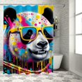 thumbnail image 1 of Orinice Colorful Panda Sunglasses Bathroom Decor Set Multi Size Luxurious Polyester Fabric Fashion Shower Curtain with Hooks 36x72, 1 of 7