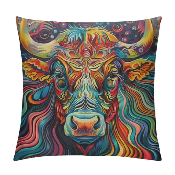Orinice Colorful Pattern Graphic Decorative Throw Pillow Cover for Home Couch Living Room Bed Sofa - Short Plush Pillowcase 1PC 20x20in