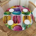 thumbnail image 1 of Orinice Colorful Pattern Round Table Cover Stain Resistant Washable Indoor Outdoor Tablecloth Kitchen Dining Wedding Parties Picnic Farmhouse 100% Polyester Fiber 31-35, 1 of 8