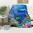 thumbnail image 1 of Orinice Coral Reef Fish Marine Life Warm Lightweight Blanket Soft Fleece Blankets 3 Sizes All Seasons Sofa Decor Cow Gifts 50x60in, 1 of 6
