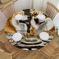 thumbnail image 1 of Orinice Corgis Round Tablecloth Stain Resistant and Washable for Indoor Outdoor Kitchen Dining Wedding Parties Waterproof Fabric 100% Polyester 46-50, 1 of 8