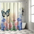 thumbnail image 1 of Orinice  Country Pink and Blue Floral Shower Curtain for Bathroom, Plant Green Eucalyptus and Nature Butterfly Fabric Shower Curtain with Hooks,Spring Garden Bathroom Curtain Shower Set, 36x72, 1 of 7