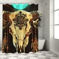 thumbnail image 1 of Orinice Cow Skull Feather Cross Bathroom Decoration Set with Hooks, Colorful Luxury Graphic Print Shower Curtain, Waterproof Bathroom Shower Curtain Set for Home Décor, 1 of 7