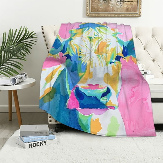 Orinice Cow Theme Warm Lightweight Blanket Soft Fleece Blankets for All Seasons - Perfect Cow Gifts for Living Rooms, Sofa Decor - Multiple Sizes Available 40x50in
