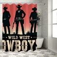 thumbnail image 1 of Orinice Cowboys Cactus Sunset Bathroom Decor Set with Hooks, Colorful Graphic Print Polyester Fabric Shower Curtain Set, Washable 69x72, 1 of 7