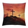 thumbnail image 1 of Orinice Crosses Sunset Hill Graphic Decorative Throw Pillow Cover for Home Couch Sofa Bedroom, 1PC 22x22in, 1 of 5