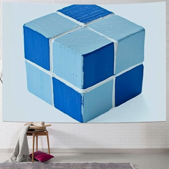 Orinice Cube Tapestry Wall Hanging Unique Style Graphic Tapestries Art for Home Decor Living Room Bedroom Dorm Apartment Farmhouse Gift 50x40inch
