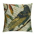 thumbnail image 1 of Orinice  Cushion Cover, Green Throw Pillows, Linen Macau Bird, Applique &amp; Jute Embroidery Throw Pillows for Couch, Nature &amp; Floral Pattern Contemporary Style - Macau Beauty, 1 of 5