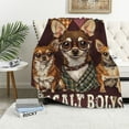 thumbnail image 1 of Orinice Custom Chihuahua Blanket for Girls, Boys Flannel Blankets with Name - Soft Fuzzy Plush Throws Gift - Brown Funny Throw Blanket for Couch, Sofa 50x60in, 1 of 6