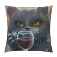thumbnail image 1 of Orinice Cute Cat Graphic Decorative Cushion Throw Pillow Cover for Home Couch Living Room Bed Sofa Pillow Case Winter Season Square 1PC 24x24in, 1 of 5
