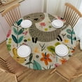 thumbnail image 1 of Orinice Cute Cat Round Table Cover Stain Resistant Washable Indoor Outdoor Tablecloth Kitchen Dining Wedding Parties Picnic Camping 100% Polyester Fiber 46-50, 1 of 8