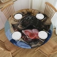 thumbnail image 1 of Orinice Cute Dog Round Table Cover Stain Resistant Washable Indoor Outdoor Tablecloth Kitchen Dining Wedding Parties 100% Polyester Fiber 42-46, 1 of 8