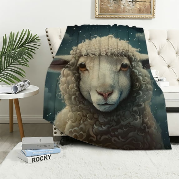 Orinice Cute Sheep Blanket Ultra-Soft Micro Fleece Blanket Soft and Warm Digitally Printed Blanket Blanket Anti-Pilling Throw Blanket for Adults & Kids 50x60in