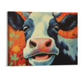 thumbnail image 1 of Orinice Cute Smiling Cow Painting Pictures Canvas Prints Wall Art Colorful Animal Poster Farmhouse Decor Contemporary Cow Decoration Artwork (20x16in） 20x16in, 1 of 3