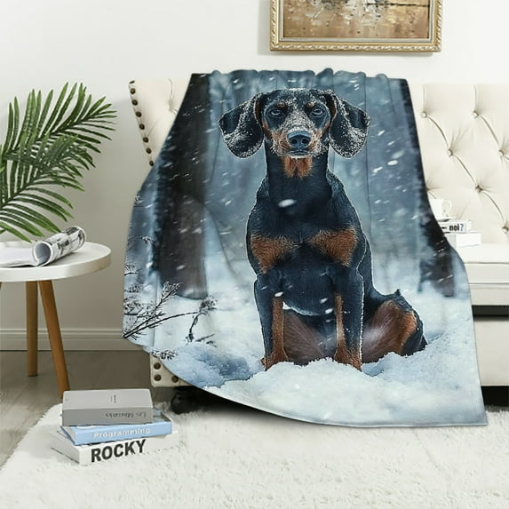 Orinice Dachshund Blanket - Soft & Cozy Lightweight Dachshund Throw Blanket for Couch, Bedding, Travel - Fuzzy Dachshund Decor Dachshund Gifts for Outdoor and Indoor 50x60in