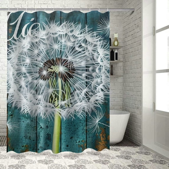Orinice Dandelion Bathroom Decor Set with Hooks - Colorful Luxurious Graphic Print Polyester Fabric Fashion Shower Curtain for Chic Modern Bathroom Decor 69x72