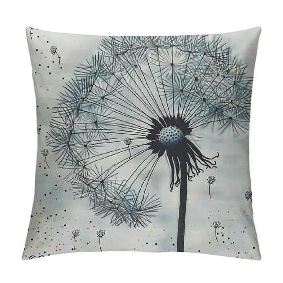 Orinice Dandelion Graphic Decorative Cotton Linen Throw Pillow Cover for Home Couch Living Room Bed Sofa 22x22in