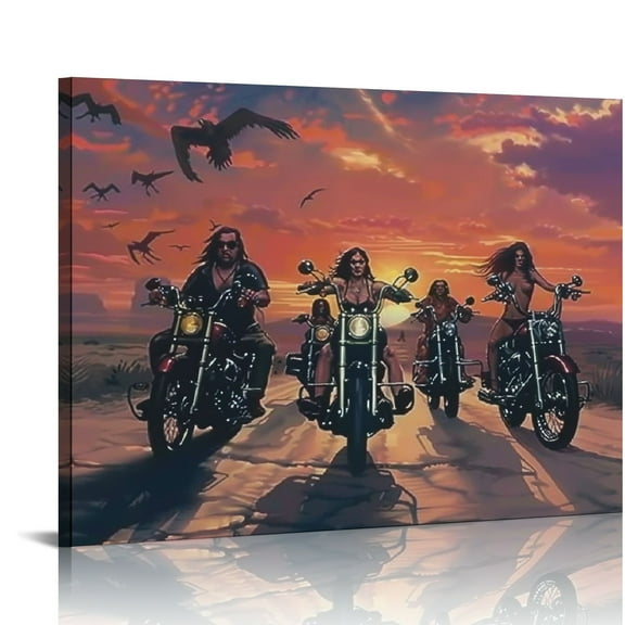 Orinice David Mann Motorcycle Wall Art Deco Aesthetic Wall Art Paintings Canvas Wall Decor Home Decor Living Room Decor Aesthetic Prints 20x16in