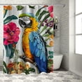 thumbnail image 1 of Orinice Decorative Bath Curtain Bird Parrot Paradise Texture Flowers Pattern Random Vacation Nature Textures Graphic Africa Floral Waterproof Shower Curtain Bathroom Accessories  36x72, 1 of 7