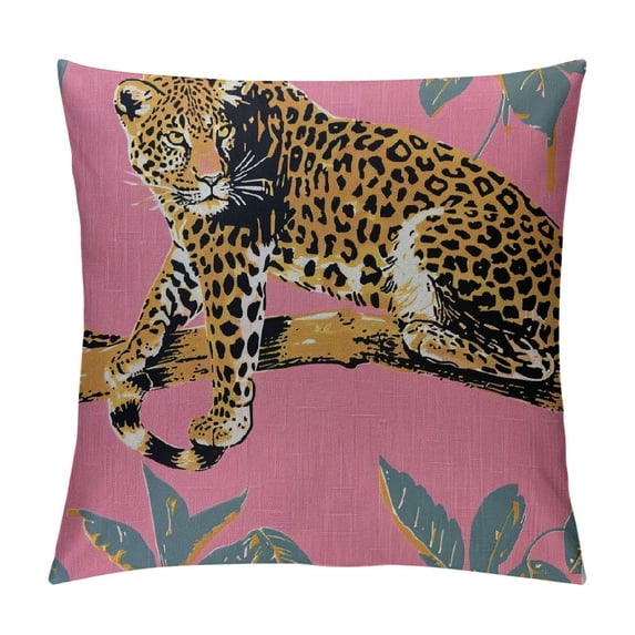 Orinice Decorative Throw Pillow Cushion Covers for Couch Pattern Different Cheetah Wild Striped Leopards Animal On Chic Animals Wildlife with Pink Textures Linen Sofa Pillows Case