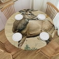 thumbnail image 1 of Orinice Deer Antlers Bird Round Table Cover Stain Resistant Washable Indoor Outdoor Tablecloth Kitchen Dining Wedding Parties 100% Polyester Fiber 46-50, 1 of 8