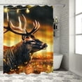 thumbnail image 1 of Orinice Deer Antlers Christmas Tree Bathroom Decor Set with Hooks Polyester Fabric Shower Curtain Set Washable, Multi-Size Colorful Luxurious Graphic Print Waterproof Bathroom Decor Sets 60x72, 1 of 7