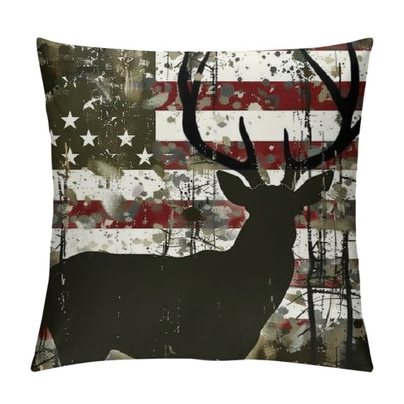 Orinice Deer Camouflage War Graphic Decorative Pillow Cover for Home 22x22in