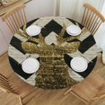 thumbnail image 1 of Orinice Deer Chevron Art Deco Round Table Cover Stain Resistant Washable Indoor Outdoor Tablecloth Kitchen Dining Wedding Parties 100% Polyester Fiber 54-58, 1 of 8