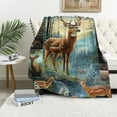 thumbnail image 1 of Orinice Deer Hunting Blanket Deer Gifts for Men Women Kids Deer Throw Blanket for Deer Lovers Super Soft Cozy Forest Snow Elk  Deer Blanket for Sofa Bed Camping  50x60in, 1 of 6