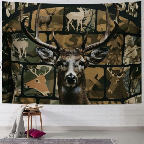 Orinice Deer Tapestry Wall Hanging Unique Style Graphic Tapestries Home Wall Decor Art for Living Room Bedroom Apartment Farmhouse Dorm 60x50inch