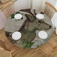 thumbnail image 1 of Orinice Deer Tree Branch Decorative Round Table Cover Stain Resistant Washable Perfect for Indoor Outdoor Tablecloth Kitchen Dining Wedding Parties with Elastic Edge 100% Polyester Fiber 42-46, 1 of 8