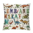 thumbnail image 1 of Orinice Dinosaur Alphabet Poster Graphic Decorative Cushion Throw Pillow Cover for Home Couch Living Room Sofa, Men Women Boy Girl Room, Car and Bedroom Decor, 1PC 24x24in, 1 of 5