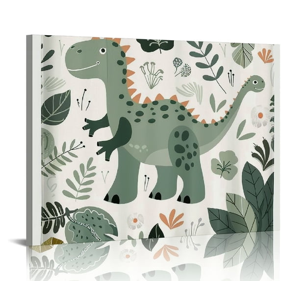 Orinice Dinosaur Leaves Jungle Fine Art Aesthetic Poster & Print Wall Painting for Classroom Kitchen Office Farmhouse Bathroom Room Decor Pictures Wall Art Painting Canvas Prints Living Room