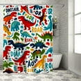 thumbnail image 1 of Orinice Dinosaur ROAR Colorful Bathroom Decor Set with Hooks - Luxurious Graphic Print Polyester Fabric Fashion Shower Curtain Set for Bathroom 69x72, 1 of 7